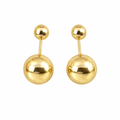 Broquel de bola de 2.5 mm en oro 10K de Joyería ROMA, muestra el acabado brillante y el tamaño del broquel.