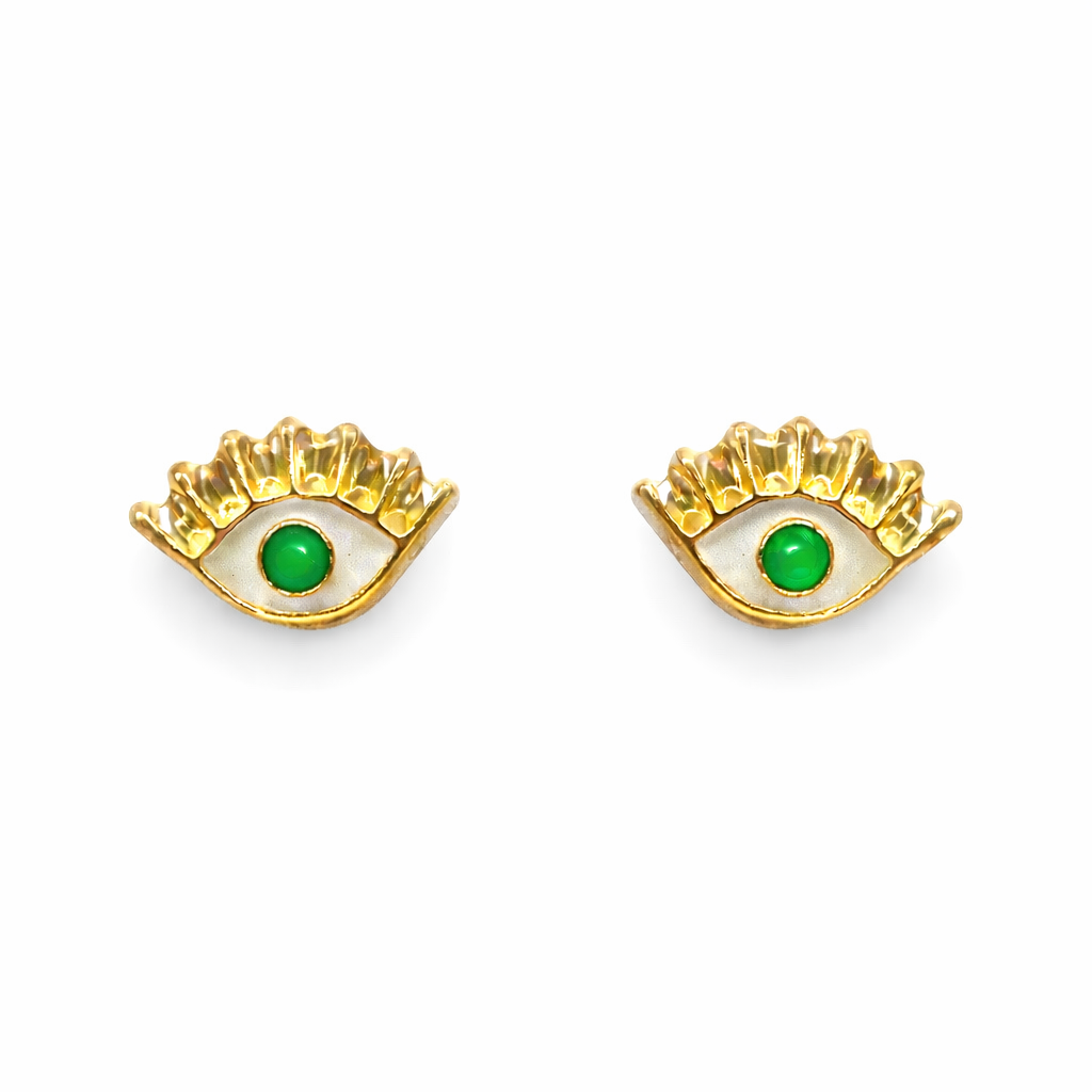 Broquel protector de ojo en oro 10K de Joyería ROMA, diseño elegante y brillante, con detalles en oro amarillo.