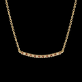 Gargantilla barra con zirconias rosas en oro 10K, collar elegante y delicado, joyería ROMA.