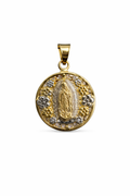 Medalla de la Virgen de Guadalupe en oro 10K de Joyería ROMA, con detalles religiosos y acabado brillante.