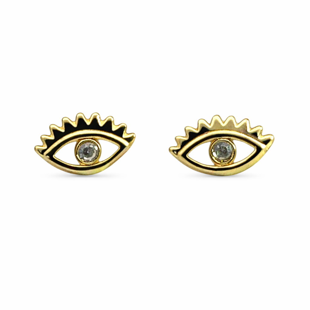 Broquel ojo protector de oro 10k con diseño elegante, forma redonda y acabado brillante, ideal para protección y estilo.