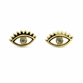 Broquel ojo protector de oro 10k con diseño elegante, forma redonda y acabado brillante, ideal para protección y estilo.