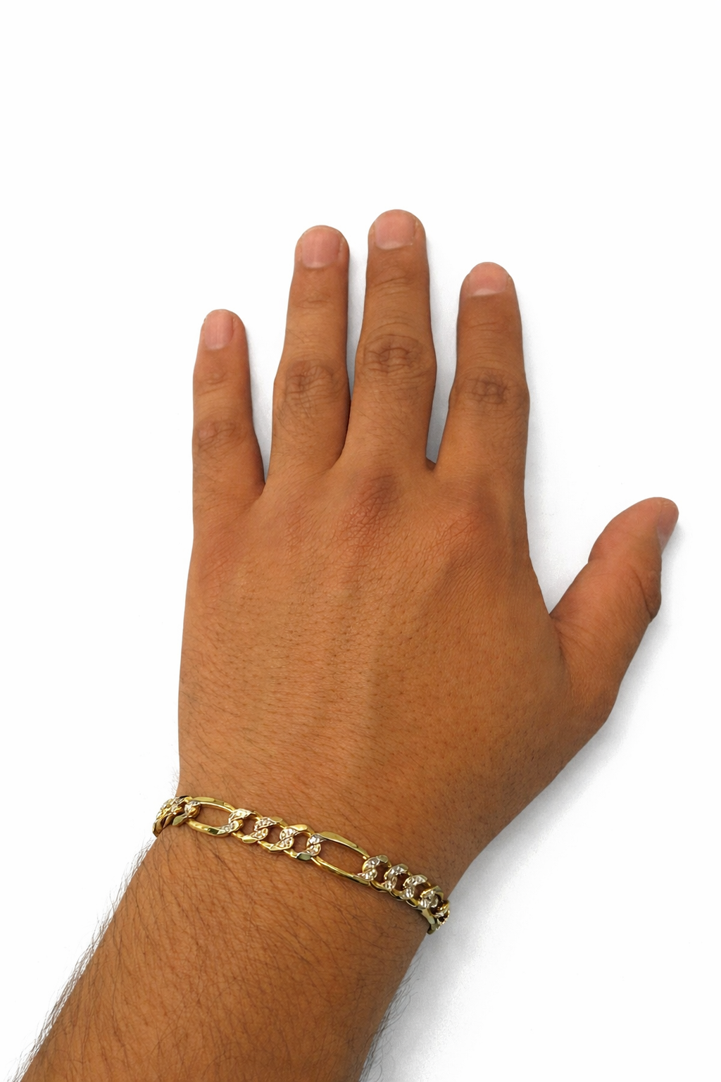 Pulsera de oro 14K con baño de rodio de Joyería ROMA, diseño elegante y brillante para usar en cualquier ocasión