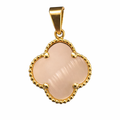 Trébol de oro 10K con piedra blanca, collar de Joyería ROMA, joya delicada con hoja de trébol y piedra brillante.
