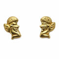 Broquel con ángel de oro de 10K de Joyería ROMA, diseño delicado y detallado en acabado brillante.