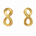 Broquel Infinito liso en oro 10K de Joyería ROMA, diseño elegante y sencillo en acabado brillante.