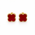 Broquel trébol en oro de 10K de la joyería ROMA, con acabado en color vibrante y diseño elegante.