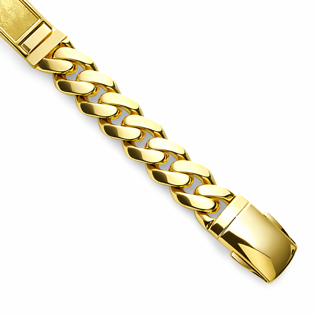 Esclava Cubana de oro 10K de 21cm de Joyería ROMA, diseño clásico y elegante en acabado brillante.