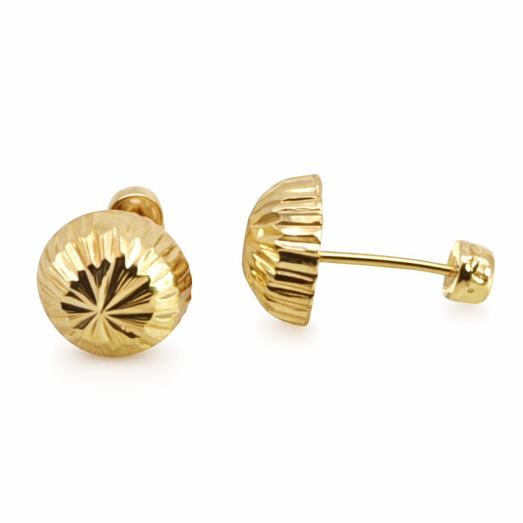 Hongo de 8mm en oro de 10K, joyería ROMA, muestra detalle del diseño en imagen.