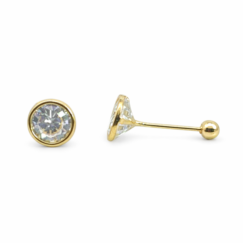Bisel de oro de 7 mm en oro de 10 quilates, diseñado por Joyería ROMA, muestra un acabado brillante y elegante.