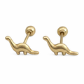 Broquel de dinosaurio en oro de 10K, diseño detallado, joyería ROMA, pieza de joyería con figura de dinosaurio dorado