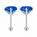 Broqueles Recto Color Plata .925 - 8 mm