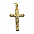 Cruz con Cristo de oro 10K, joyería ROMA, muestra la cruz con detalles en oro y figura de Cristo en el centro.