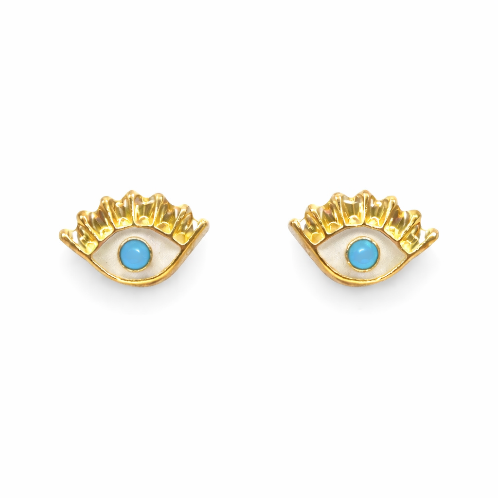 Broquel ojo protector de oro 10K de Joyería ROMA, diseño elegante con acabado brillante y seguro para uso personal.