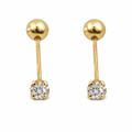 Aretes rectos de 2 mm en oro de 10 quilates de Joyería ROMA, con acabado pulido y elegante diseño para uso diario.