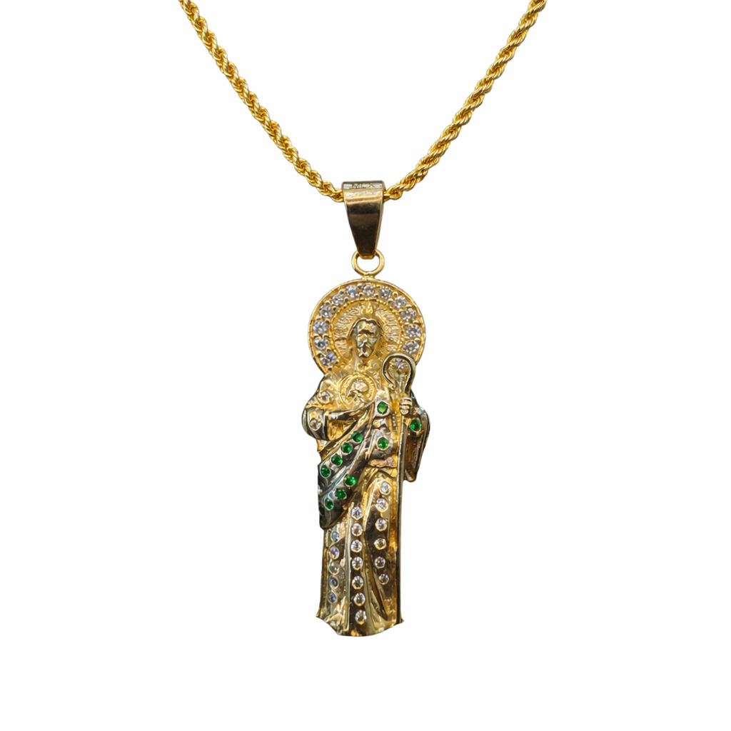 San Judas Tadeo con Zirconias 14K