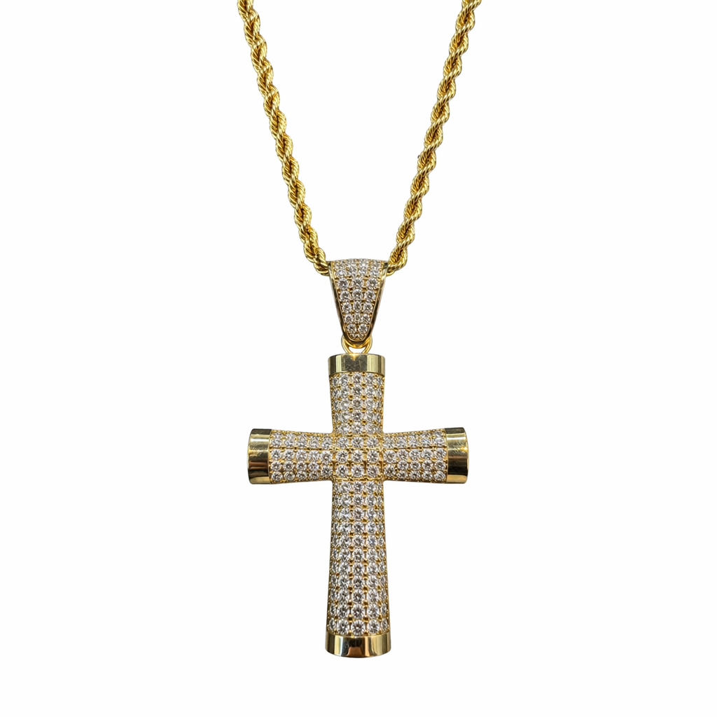 Cruz con Zirconias 14K