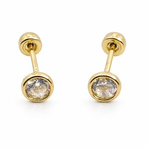 Bisel de 4mm en oro de 10K de Joyería ROMA, acabado brillante y elegante para joyería de calidad