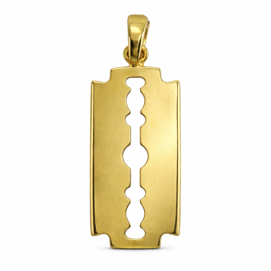 Navaja de oro 10K de Joyería ROMA, elegante y brillante, con detalles finos y diseño clásico en imagen.