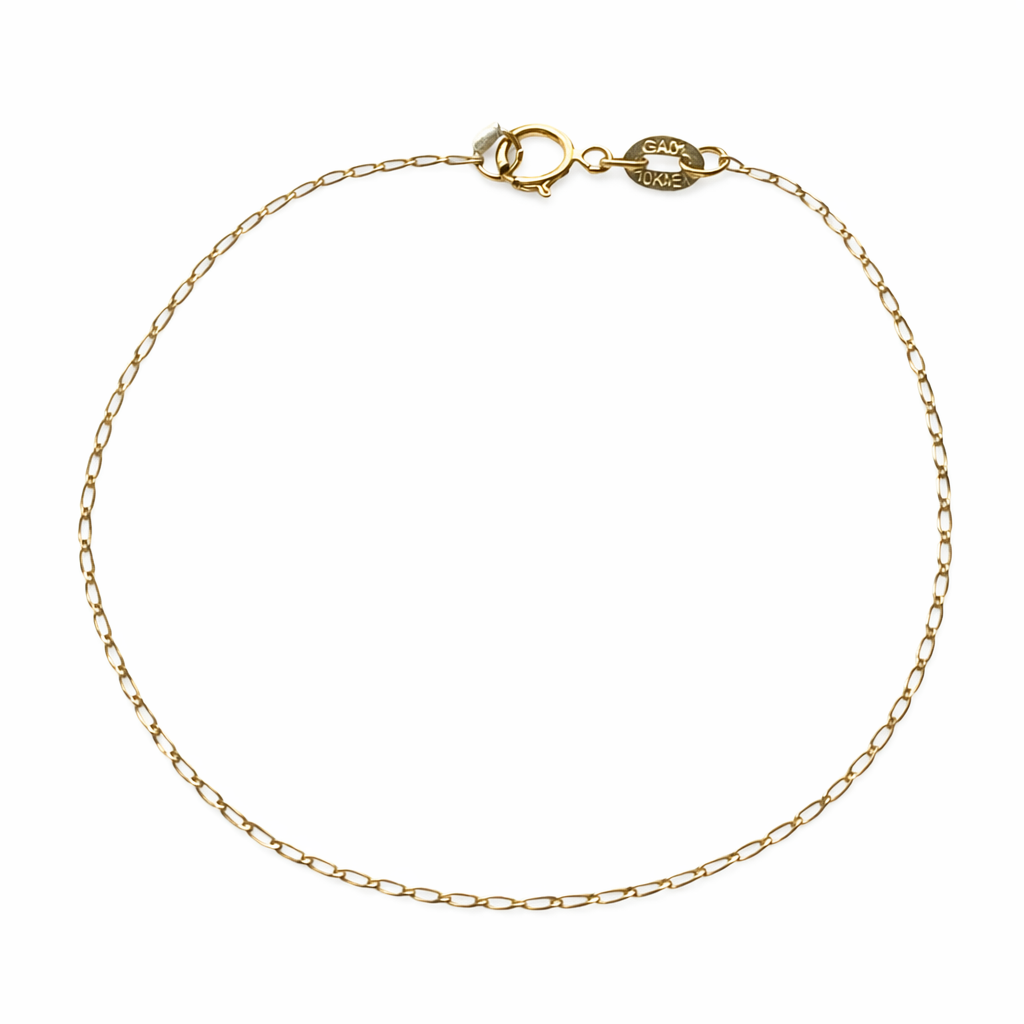 Cadena de pulso delgada en oro 10K de Joyería ROMA, con diseño elegante y brillante.