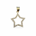 Estrella de oro 10K con zirconias brillantes de joyería ROMA, diseño elegante y detalles decorativos en la imagen.