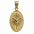 Cristo Resplandor en oro 10K con forma ovalada, pieza de joyería brillante y detallada, de la colección Joyería ROMA.