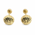 Hongo de 5mm en oro de 10 quilates de Joyería ROMA, muestra detalles y brillo del pendiente dorado.