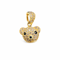 Osito de oro 10K con zirconias, joyería elegante y brillante, diseñado por Joyería ROMA.