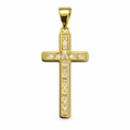 Cruz con zirconias en oro 10K, joyería ROMA, con detalles brillantes y elegante diseño en imagen de alta calidad.