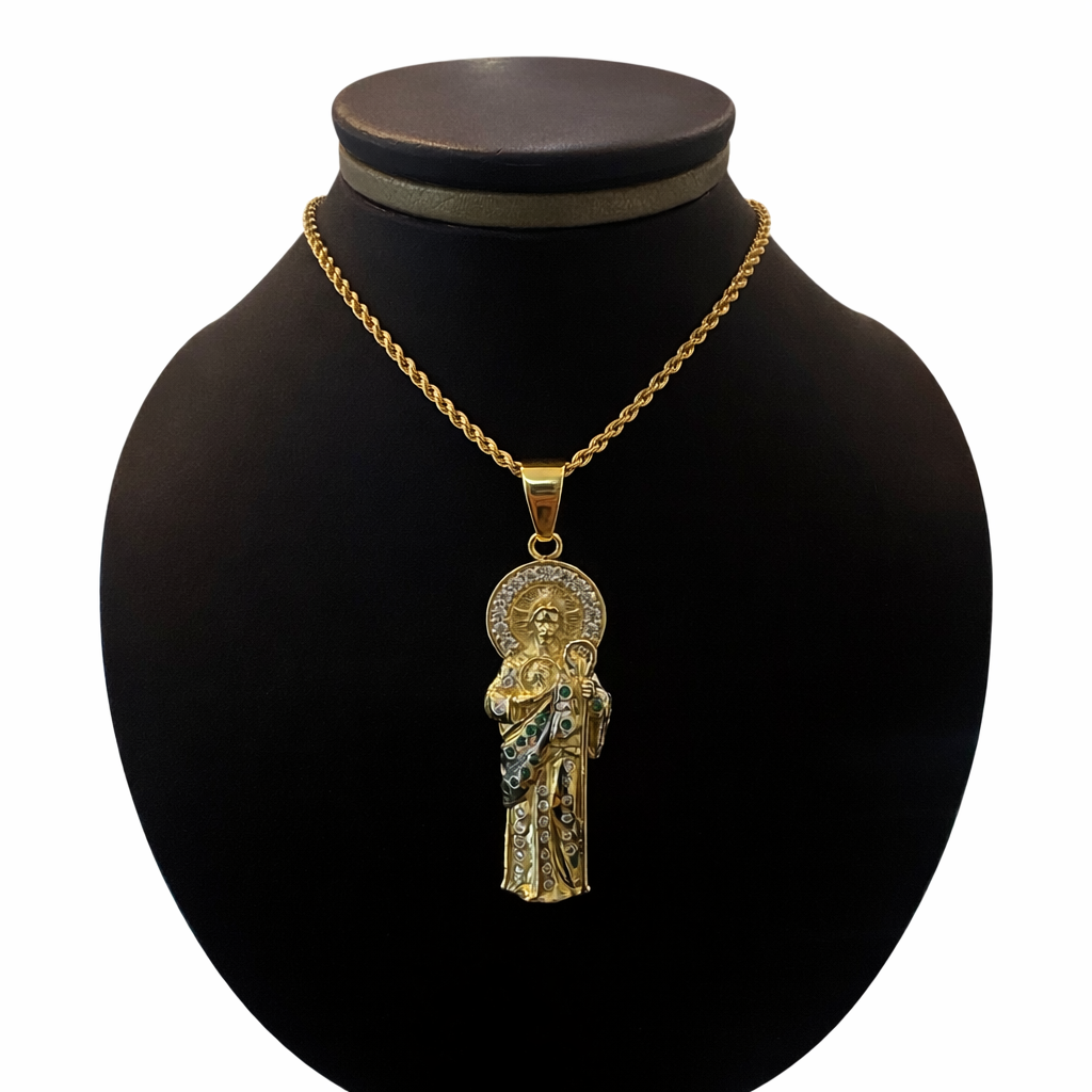 San Judas Tadeo con Zirconias 14K