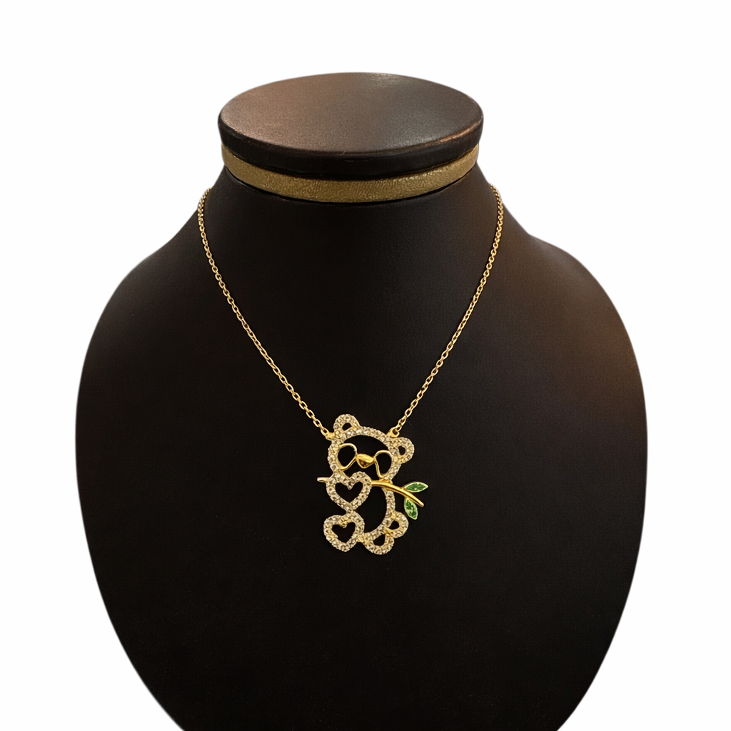 Gargantilla de oso Love en oro 10K de Joyería ROMA, con diseño delicado y detalles en oro amarillo.