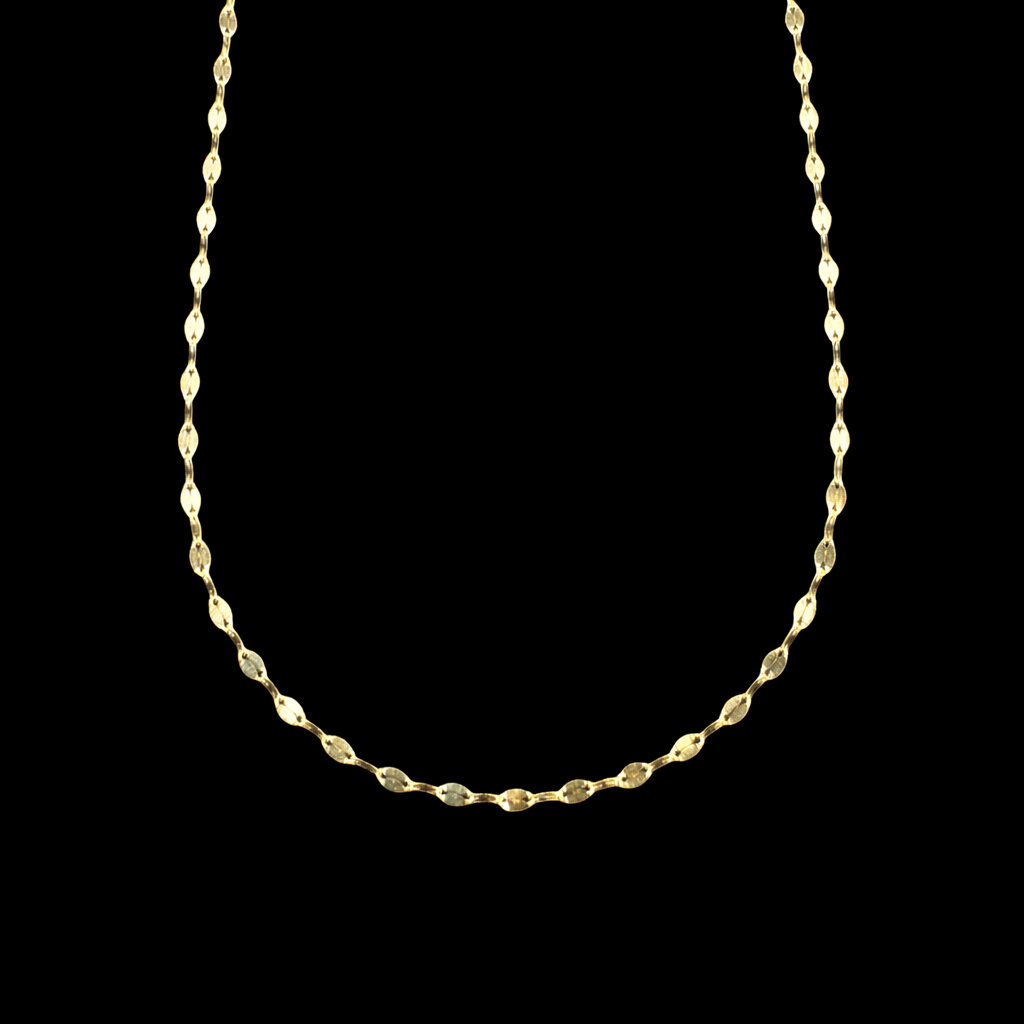 Cadena Grano de Café Delgada 1mm 10K