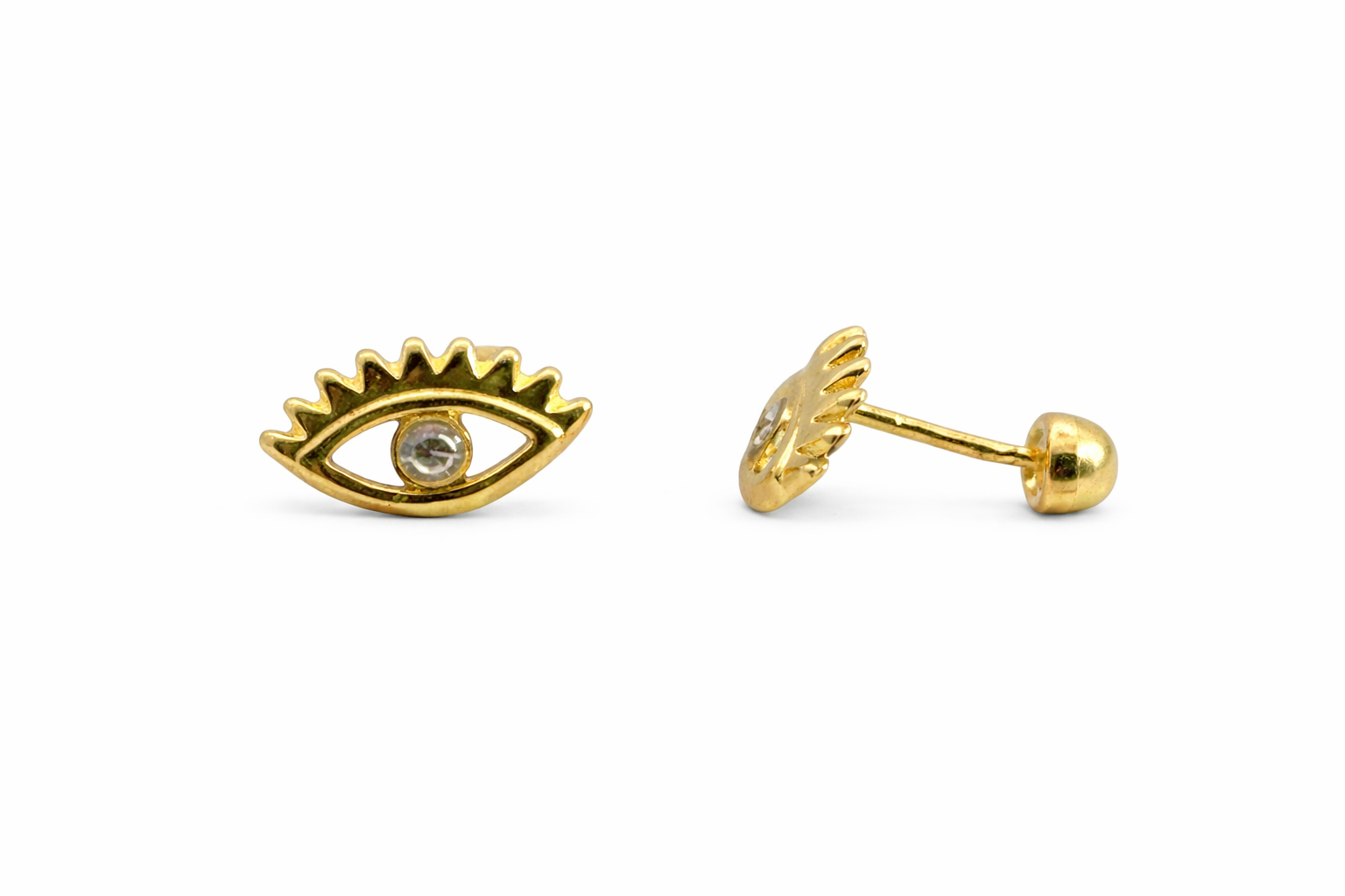 Broquel ojo protector en oro 10K de Joyería Roma, pieza de joyería brillante y elegante con diseño de ojo.