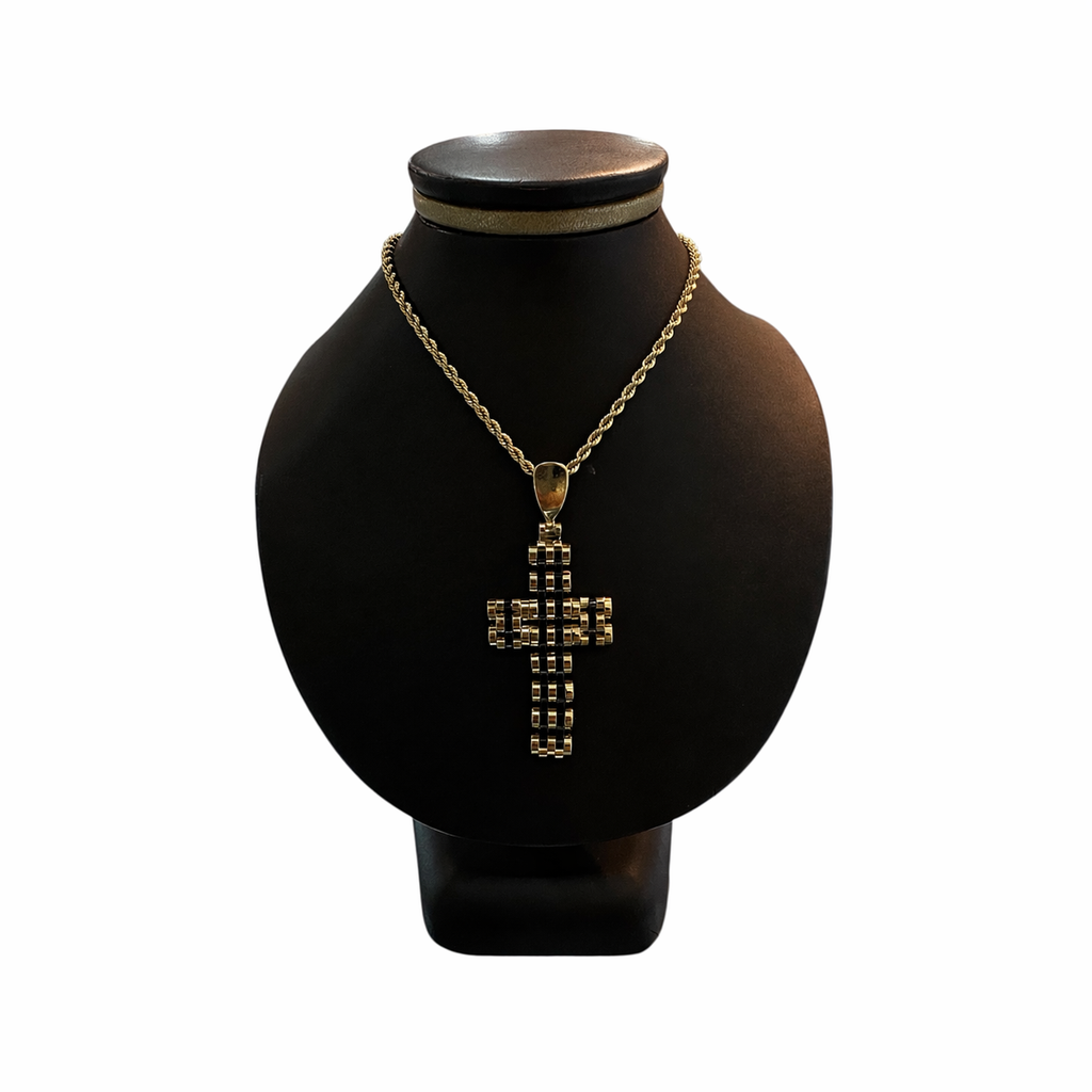 Cruz Tejida Premium Oro 10K