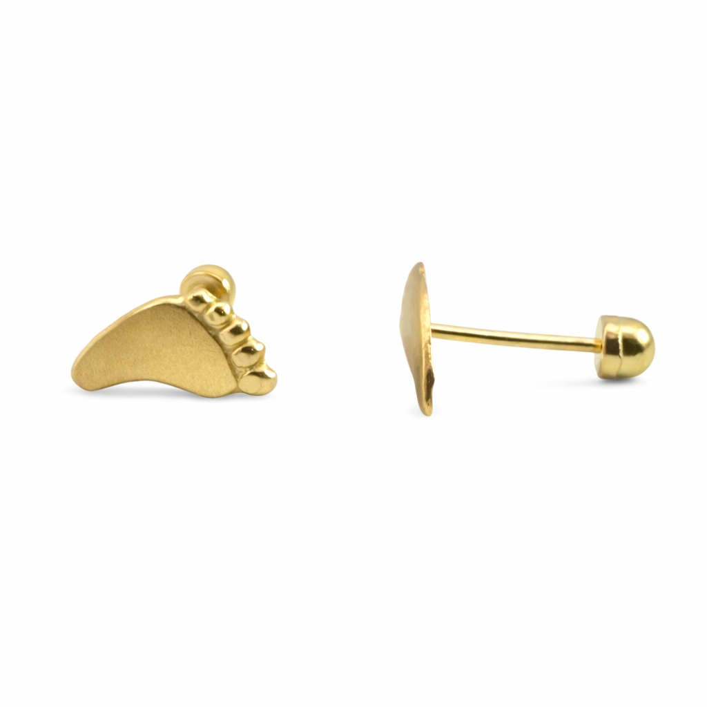 Broquel de pie en oro 10K de Joyería ROMA, diseño elegante y clásico en acabado brillante para joyería fina.