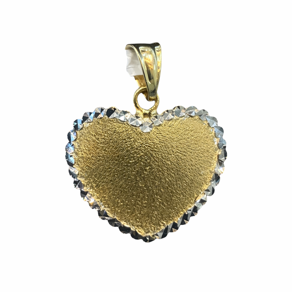 Corazón Texturizado con Borde Diamantado 14K