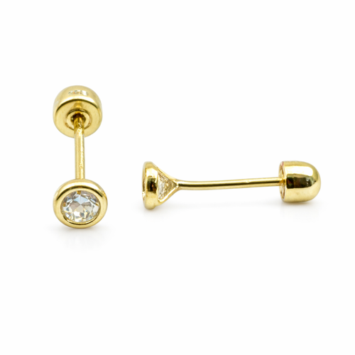 Bisel de 3mm en oro de 10K de Joyería ROMA, acabado brillante, muestra el borde delgado y elegante en oro amarillo.