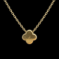 Gargantilla trébol liso en oro 10K, joyería ROMA, con diseño sencillo y elegante en oro amarillo brillante.