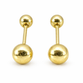 Broquel de bola en oro 10K de Joyería ROMA, diseño elegante y brillante, con acabado pulido y detalles finos.