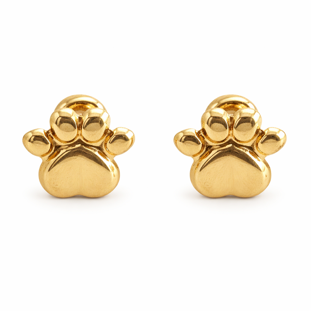 Broquel con huellita en oro 10K de Joyería ROMA, diseño delicado y elegante en acabado brillante