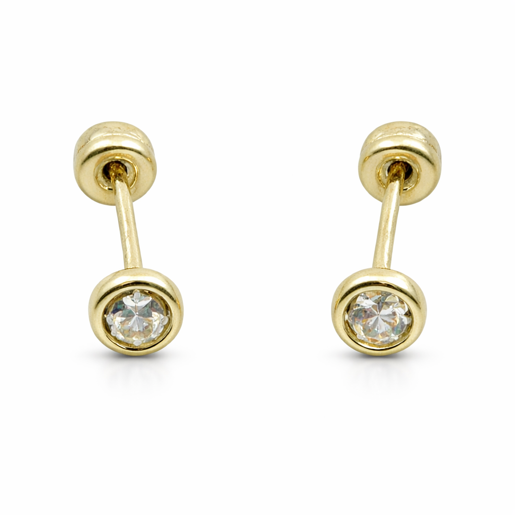 Bisel de 3mm en oro de 10 quilates de Joyería ROMA, muestra un acabado brillante y elegante.