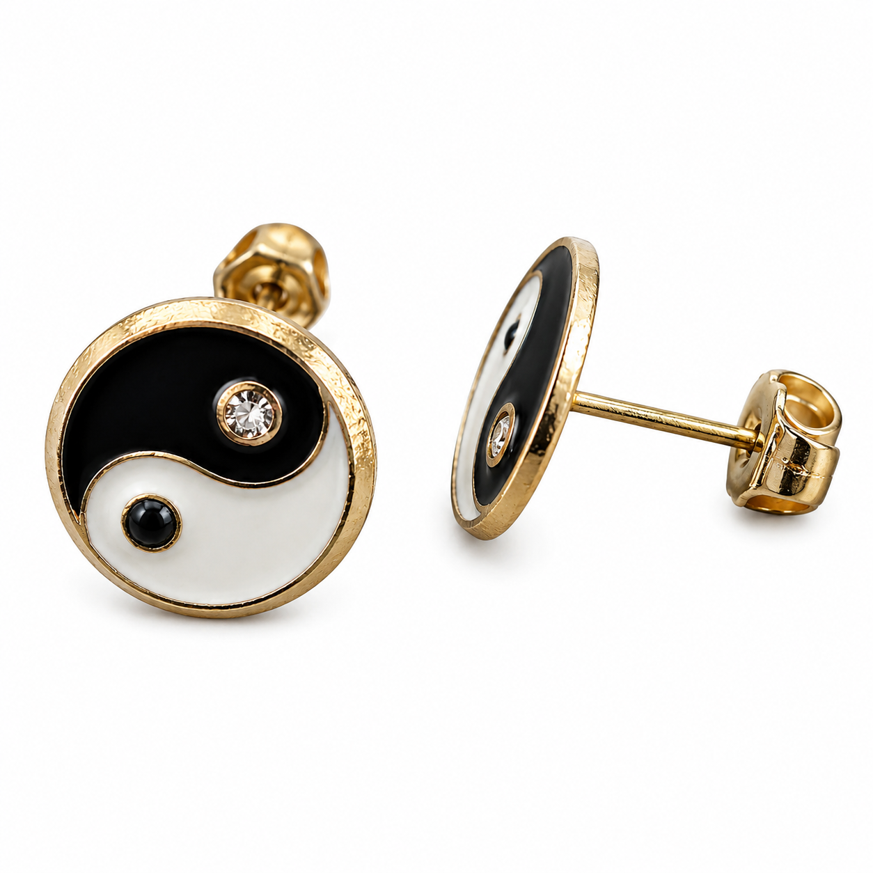 Broqueles Ying Yang Oro 10K