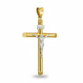 Dije Cristo en Cruz Tubular Oro 10K