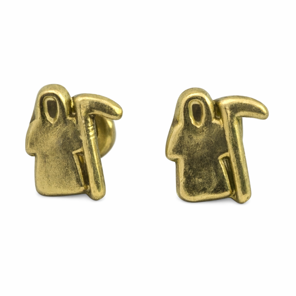 Broquel Fantasmita en oro 10K de Joyería ROMA, diseño de fantasma en acabado brillante y detalles delicados.