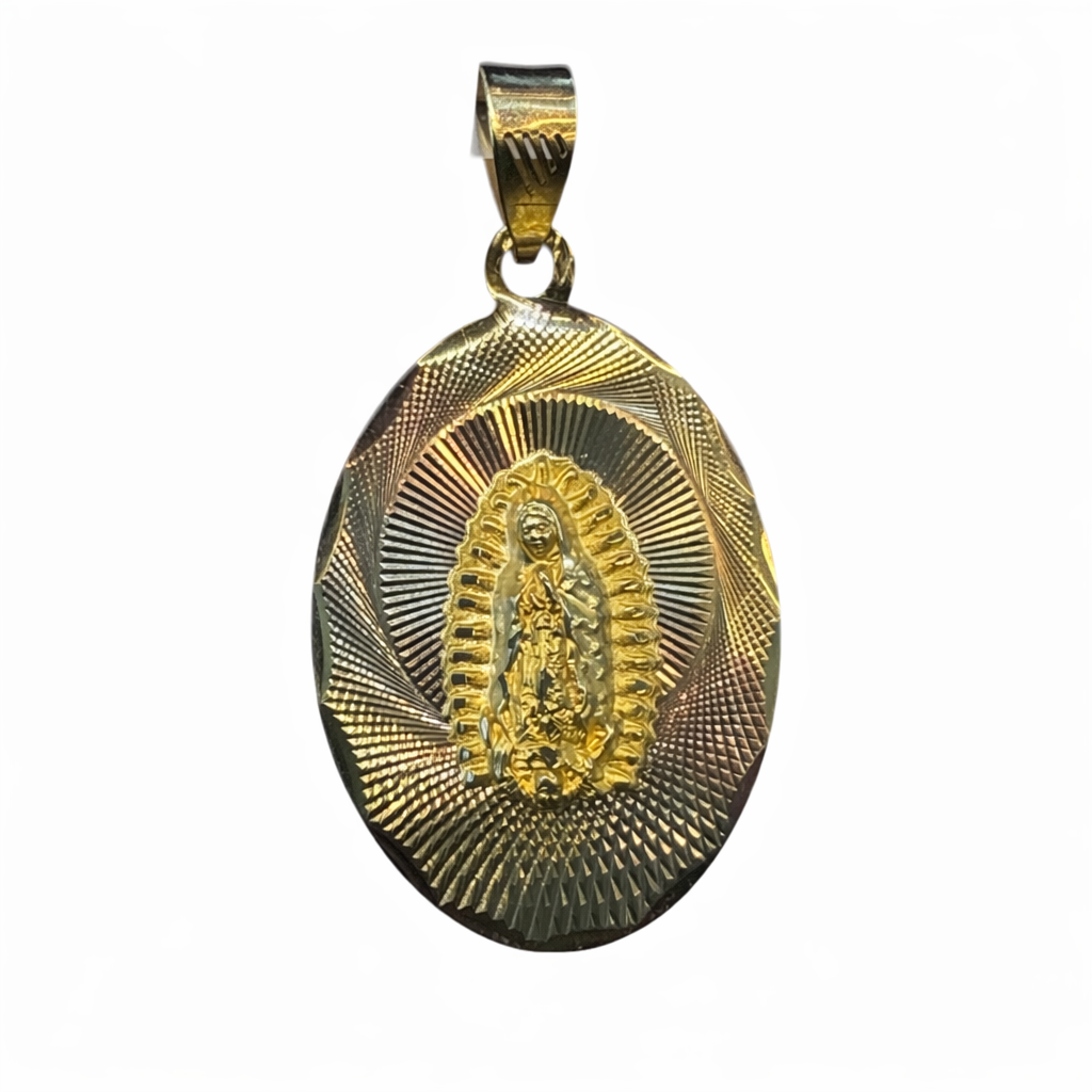 Medalla Virgen de Guadalupe Ovalada 14K