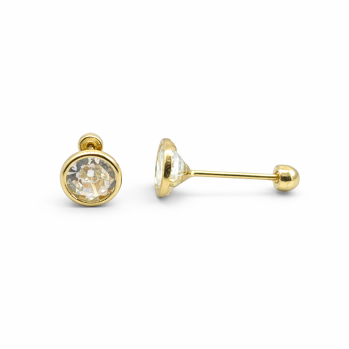 Bisel de 6mm en oro 10K de Joyería ROMA, detalle de acabado en oro brillante para joyería elegante.