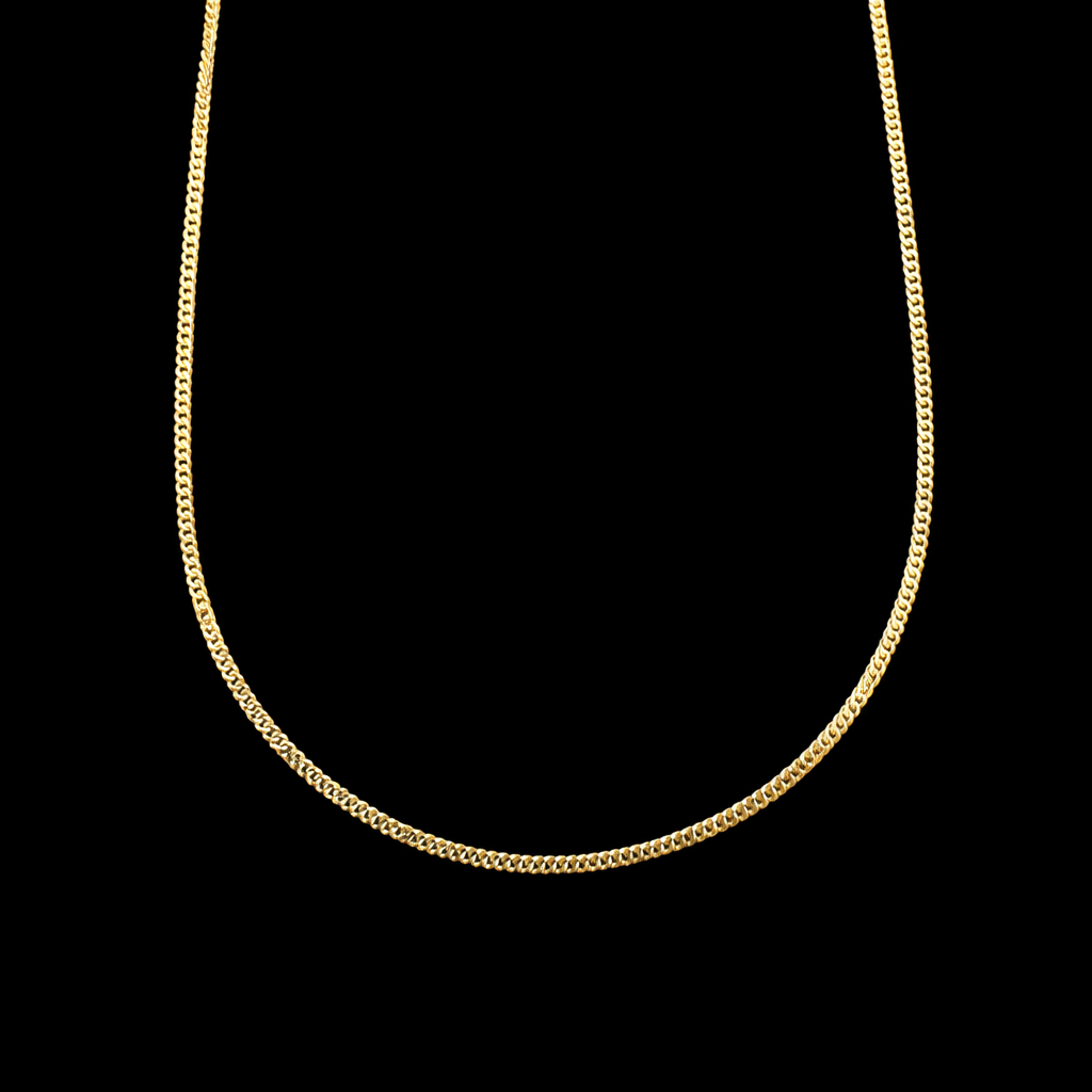 Cadena Cubana Delgada 1 mm 10K