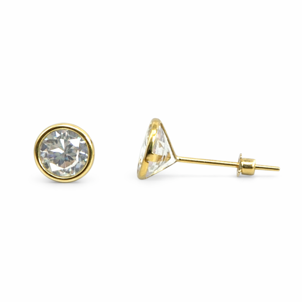 Bisel de 8mm en oro 10K de Joyería ROMA, mostrando detalles y acabado en oro amarillo brillante.