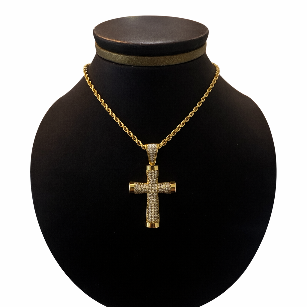 Cruz con Zirconias 14K