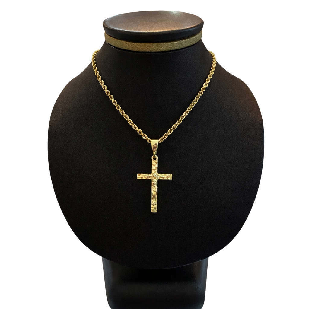Cristo Cruz Diamantada 10K